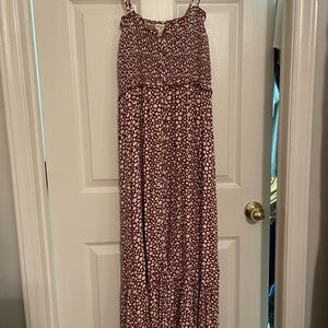 Cost Plus World Market Red and White Button-Up Dress